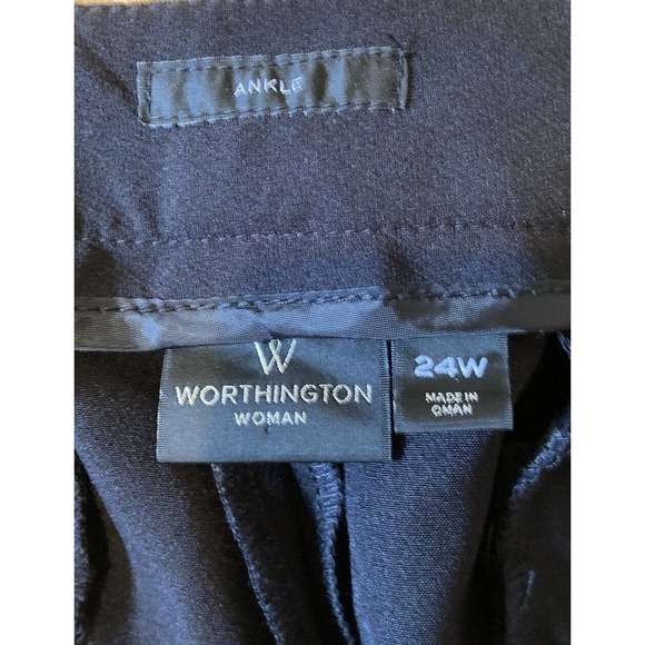 NWT $47 Worthington Zip Pocket Ankle Pants Size 24W Women’s Black - Picture 3 of 11